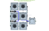 ALIEN Hydroponics RDWC 6 Pot 3 Row 36L Remote Header Kit