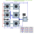 ALIEN Hydroponics RDWC 6 Pot 3 Row 36L Remote Header Kit with Air Pump