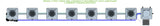 ALIEN Hydroponics RDWC 7 Pot 1 Row 20L Compact Header Kit with Air Pump