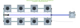 ALIEN Hydroponics RDWC 8 Pot 2 Row 36L Remote Header Kit