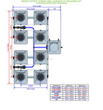 ALIEN Hydroponics RDWC 8 Pot 4 Row 20L Compact Header Kit