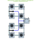 ALIEN Hydroponics RDWC 8 Pot 4 Row 20L Compact Header Kit