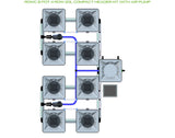 ALIEN Hydroponics RDWC 8 Pot 4 Row 20L Compact Header Kit with Air Pump