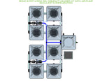 ALIEN Hydroponics RDWC 8 Pot 4 Row 20L Compact Header Kit with Air Pump