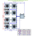 ALIEN Hydroponics RDWC 8 Pot 4 Row 20L Remote Header Kit