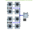 ALIEN Hydroponics RDWC 8 Pot 4 Row 20L Remote Header Kit with Air Pump