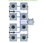 ALIEN Hydroponics RDWC 8 Pot 4 Row 36L Compact Header Kit