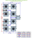 ALIEN Hydroponics RDWC 8 Pot 4 Row 36L Compact Header Kit