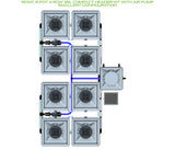 ALIEN Hydroponics RDWC 8 Pot 4 Row 36L Compact Header Kit with Air Pump
