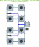 ALIEN Hydroponics RDWC 8 Pot 4 Row 36L Compact Header Kit with Air Pump