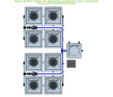 ALIEN Hydroponics RDWC 8 Pot 4 Row 36L Remote Header Kit with Air Pump