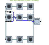 ALIEN Hydroponics RDWC 9 Pot 3 Row 20L Compact Header Kit