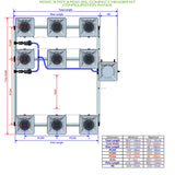 ALIEN Hydroponics RDWC 9 Pot 3 Row 20L Compact Header Kit