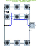 ALIEN Hydroponics RDWC 9 Pot 3 Row 20L Compact Header Kit