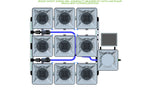 ALIEN Hydroponics RDWC 9 Pot 3 Row 20L Compact Header Kit with Air Pump