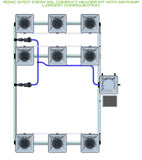 ALIEN Hydroponics RDWC 9 Pot 3 Row 20L Compact Header Kit with Air Pump