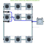 ALIEN Hydroponics RDWC 9 Pot 3 Row 20L Remote Header Kit