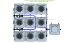 ALIEN Hydroponics RDWC 9 Pot 3 Row 20L Remote Header Kit