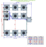 ALIEN Hydroponics RDWC 9 Pot 3 Row 36L Compact Header Kit