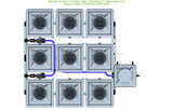 ALIEN Hydroponics RDWC 9 Pot 3 Row 36L Compact Header Kit
