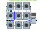 ALIEN Hydroponics RDWC 9 Pot 3 Row 36L Compact Header Kit with Air Pump