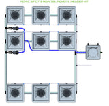 ALIEN Hydroponics RDWC 9 Pot 3 Row 36L Remote Header Kit