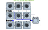 ALIEN Hydroponics RDWC 9 Pot 3 Row 36L Remote Header Kit