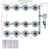ALIEN Hydroponics V-SYSTEM 12 Pot 3 Row Kit