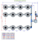 ALIEN Hydroponics V-SYSTEM 12 Pot 3 Row Kit