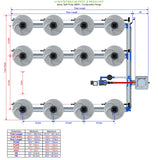ALIEN Hydroponics V-SYSTEM 12 Pot 3 Row Kit