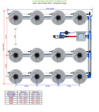 ALIEN Hydroponics V-SYSTEM 12 Pot 3 Row Kit