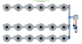 ALIEN Hydroponics V-SYSTEM 18 Pot 3 Row Kit