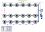 ALIEN Hydroponics V-SYSTEM 18 Pot 3 Row Kit