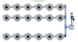 ALIEN Hydroponics V-SYSTEM 18 Pot 3 Row Kit
