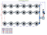 ALIEN Hydroponics V-SYSTEM 18 Pot 3 Row Kit