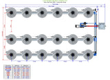 ALIEN Hydroponics V-SYSTEM 18 Pot 3 Row Kit