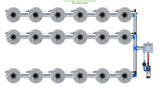 ALIEN Hydroponics V-SYSTEM 18 Pot 3 Row Kit