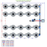 ALIEN Hydroponics V-SYSTEM 20 Pot 4 Row Kit