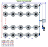 ALIEN Hydroponics V-SYSTEM 20 Pot 4 Row Kit