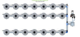 ALIEN Hydroponics V-SYSTEM 21 Pot 3 Row Kit