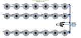 ALIEN Hydroponics V-SYSTEM 21 Pot 3 Row Kit