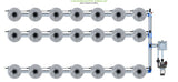 ALIEN Hydroponics V-SYSTEM 21 Pot 3 Row Kit