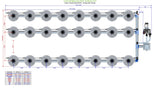 ALIEN Hydroponics V-SYSTEM 24 Pot 3 Row Kit