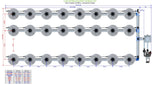 ALIEN Hydroponics V-SYSTEM 24 Pot 3 Row Kit