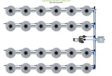 ALIEN Hydroponics V-SYSTEM 24 Pot 4 Row Kit
