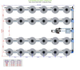 ALIEN Hydroponics V-SYSTEM 24 Pot 4 Row Kit