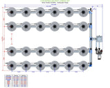 ALIEN Hydroponics V-SYSTEM 24 Pot 4 Row Kit