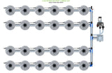 ALIEN Hydroponics V-SYSTEM 24 Pot 4 Row Kit