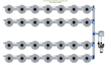 ALIEN Hydroponics V-SYSTEM 28 Pot 4 Row Kit