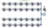 ALIEN Hydroponics V-SYSTEM 28 Pot 4 Row Kit